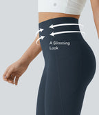 Legginsy modelujące z marszczeniem i kieszeniami