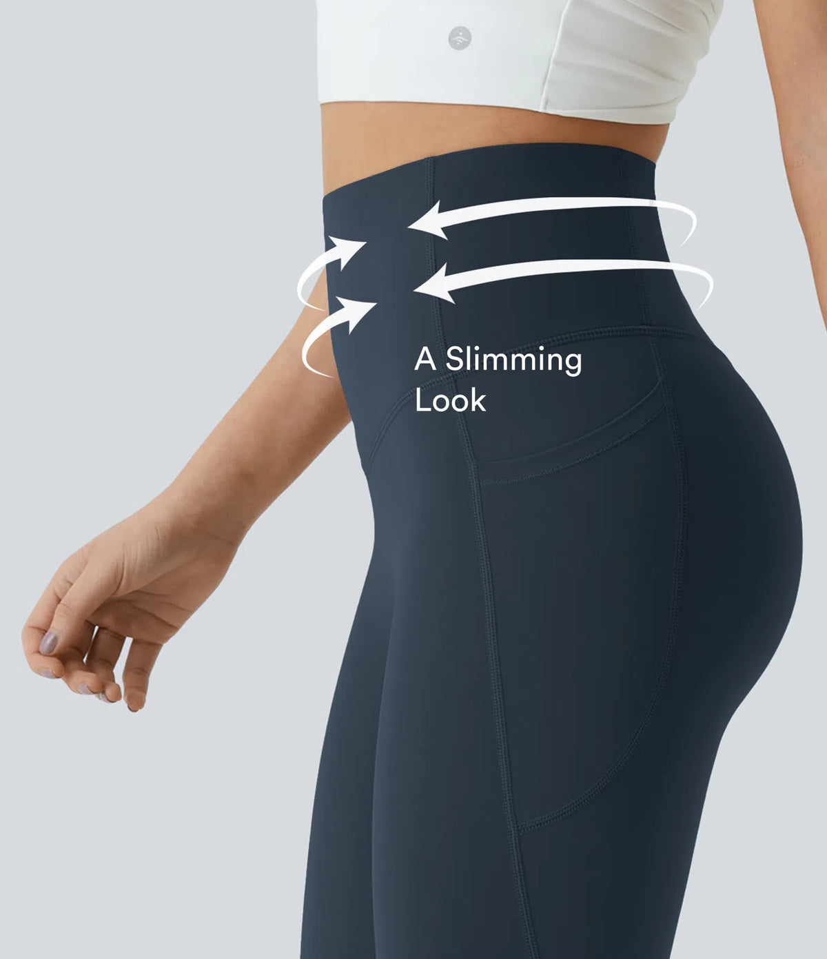Legginsy modelujące z marszczeniem i kieszeniami